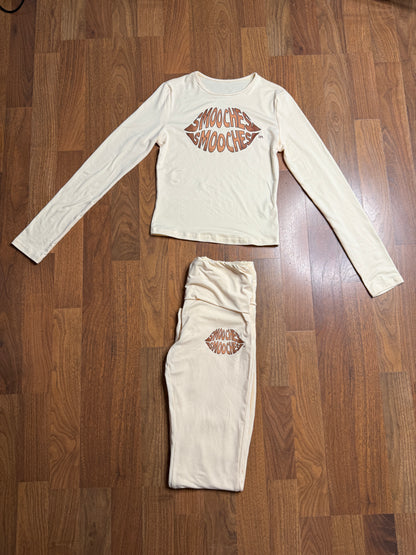 Smooches Long Sleeve Logo Set (Yellow-Beige)