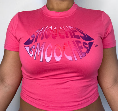 Smooches Logo Crop Tee (Pink)
