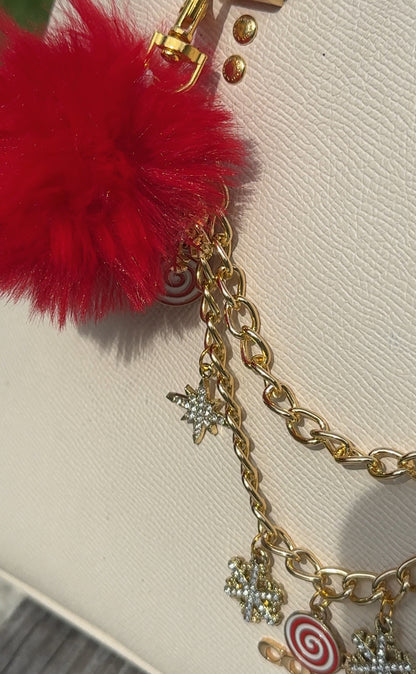 Holiday Candy Swirl Luxe Bag Charm