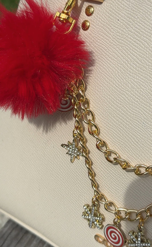 Holiday Candy Swirl Luxe Bag Charm