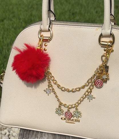 Holiday Candy Swirl Luxe Bag Charm