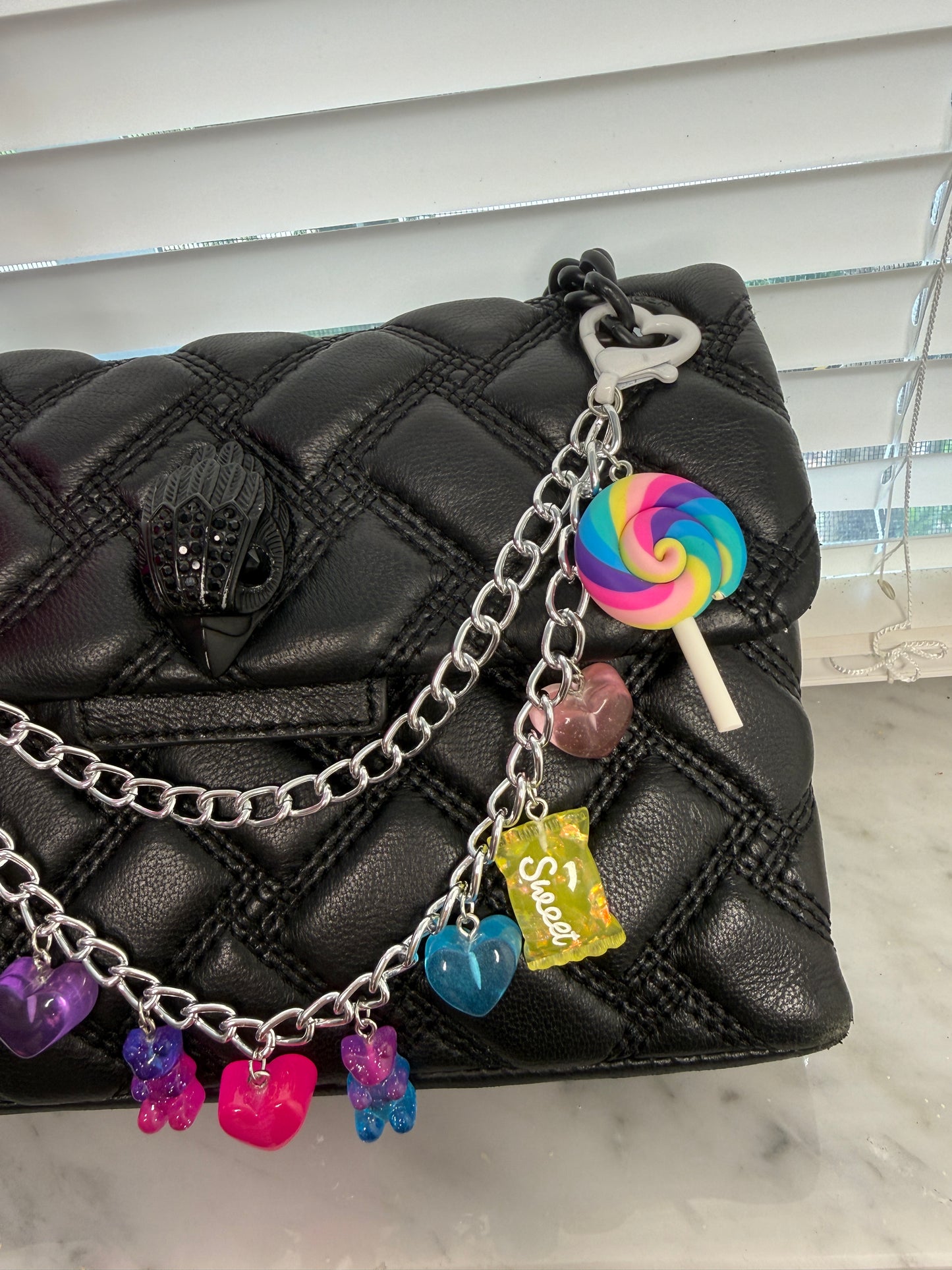 Colorful Candy Bag Charm Gummy Bear Lollipop Cute Purse Keychain